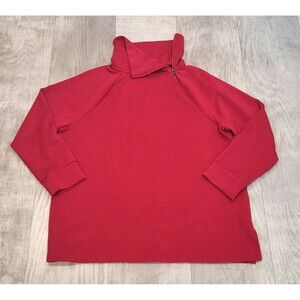 Chicos 3 Zenergy Red Scuba Zip Neck Tunic Women's XL Athleisure Luxury Lounge